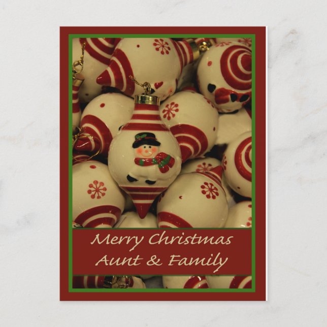 Tarjeta de navidad de tía y familia (Anverso)
