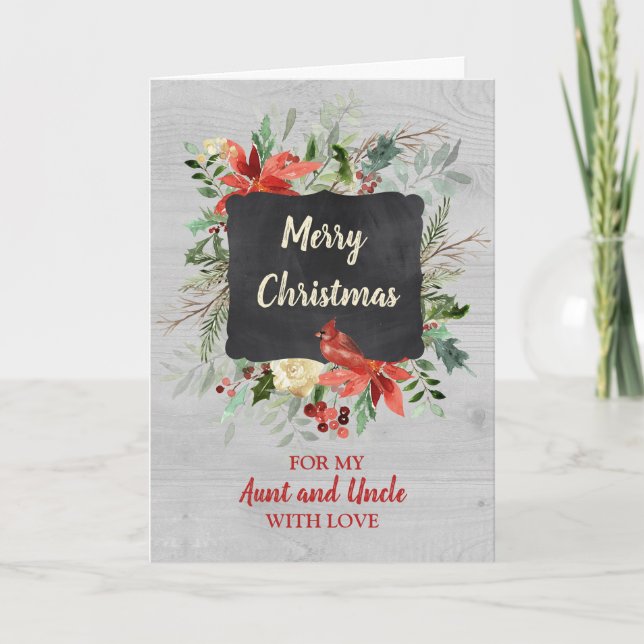Tarjeta de Navidad de tía y tío Merry (Anverso)