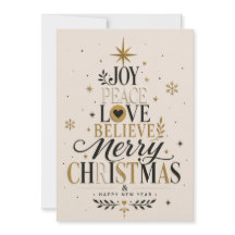 Tarjeta de Navidad de Tipografía Moderna