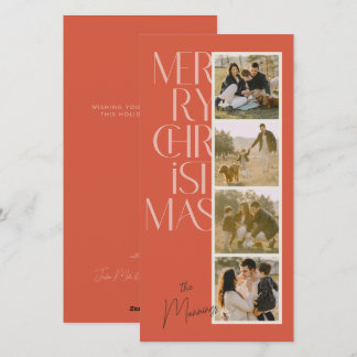 Tarjeta de Navidad de tira de fotos de tipografía 