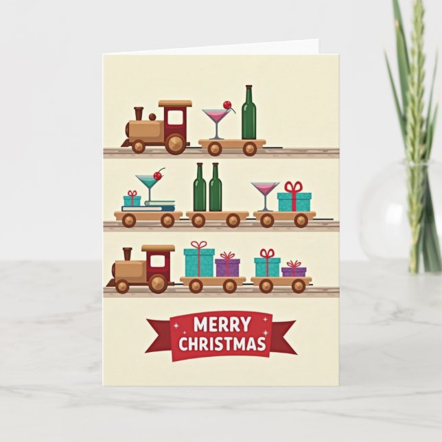 Tarjeta de Navidad de Tren Juguetón (Anverso)