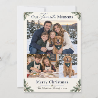Tarjeta de Navidad de Tres Fotos de Nuestros Momen