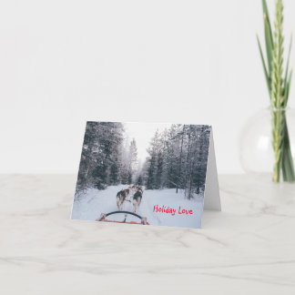 Tarjeta de Navidad de Trineo de Perros