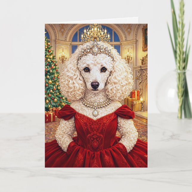 Tarjeta de Navidad de un Caniche (Anverso)