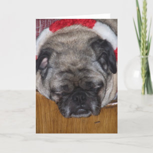 Tarjeta de Navidad de un perro del barro amasado