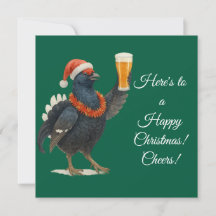 Tarjeta de Navidad de Urogallo Festivo con sombrer