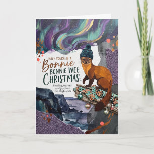 Tarjeta de Navidad de Vaca de las Highlands Bonnie