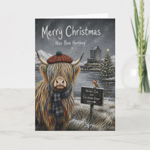 Tarjeta de Navidad de Vaca de las Highlands Nae Ba