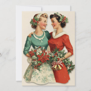 Tarjeta de Navidad de vacaciones de amiga de herma