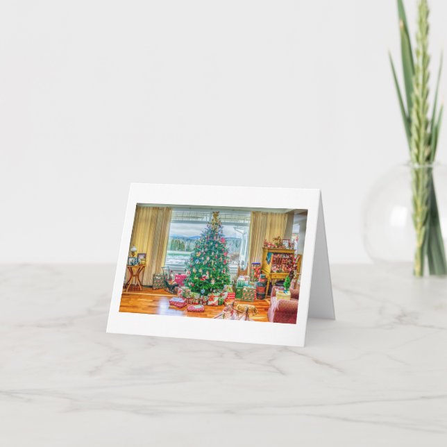 Tarjeta de Navidad de vacaciones de la nostálgica  (Anverso)