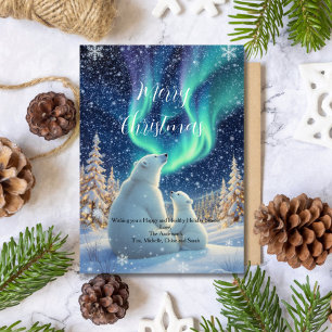 Tarjeta de Navidad de vacaciones del oso polar de