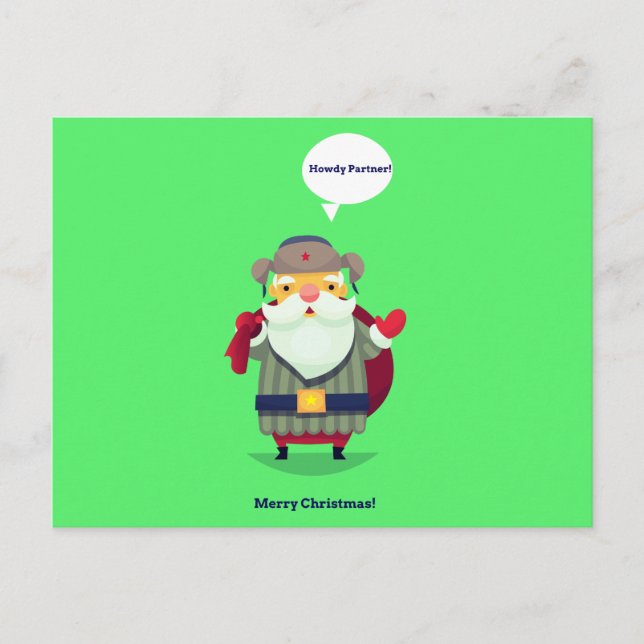 Tarjeta de Navidad de vaquero (Anverso)