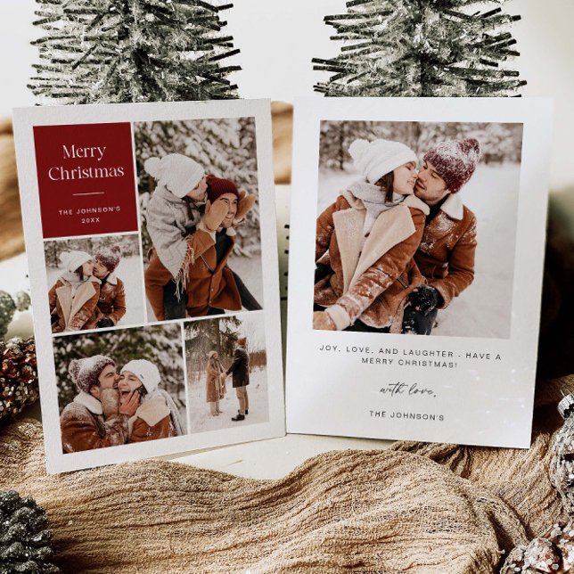 Tarjeta de Navidad de varias fotos moderna | Tarje (Subido por el creador)