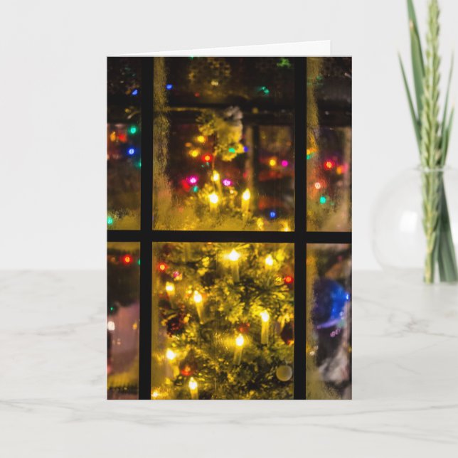 Tarjeta de Navidad de Ventana Navideña (Anverso)