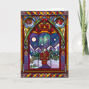 Tarjeta de Navidad de Ventanas de Invierno