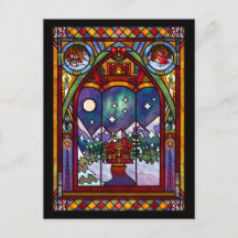 Tarjeta de Navidad de Ventanas de Invierno