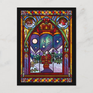 Tarjeta de Navidad de Ventanas de Invierno