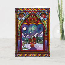 Tarjeta de Navidad de Ventanas de Invierno
