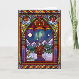 Tarjeta de Navidad de Ventanas de Invierno