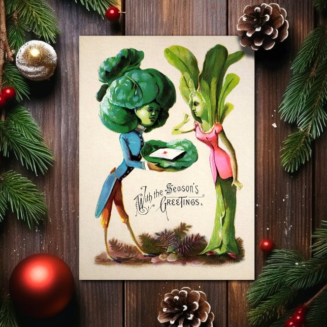 Tarjeta de Navidad de Verduras Extrañas Vintage (Subido por el creador)