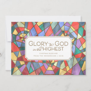 Tarjeta de Navidad de Vidriera de Colores