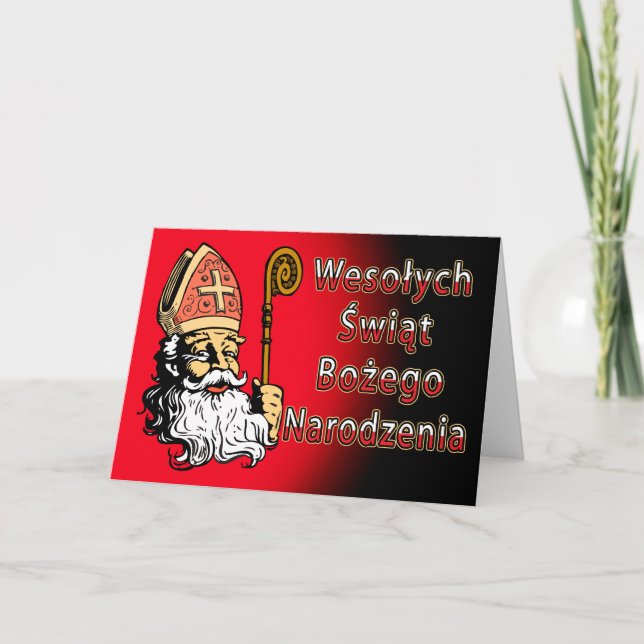 Tarjeta de Navidad de Wesolych Swiat Bozego (Anverso)