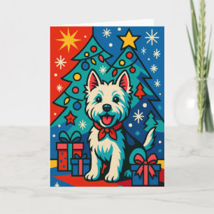Tarjeta de Navidad de West Highland Terrier Pop Ar