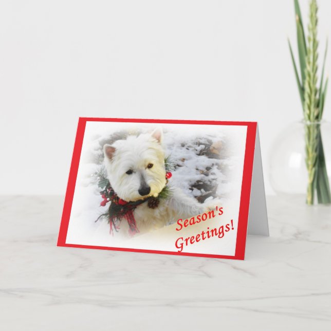 Tarjeta de Navidad de Westie (Anverso)