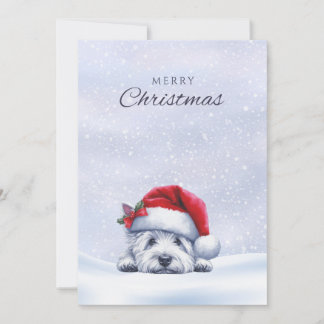 Tarjeta de Navidad de Westie de Invierno en la Nie