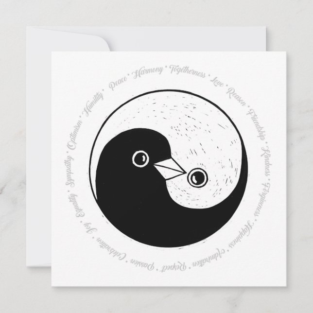 Tarjeta de navidad de YinYang pala paz y armonía (Anverso)