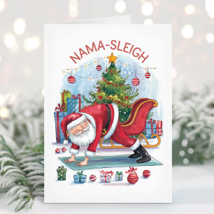 Tarjeta de Navidad de Yoga Funny Nama Sleigh