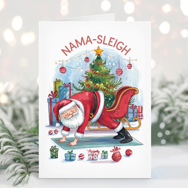 Tarjeta de Navidad de Yoga Funny Nama Sleigh (Subido por el creador)