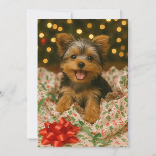 Tarjeta de Navidad de Yorkie