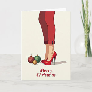 Tarjeta de Navidad de Zapatos Rojos Elegantes