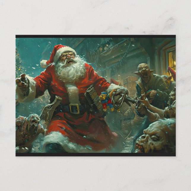 Tarjeta de Navidad de Zombie Feliz (Anverso)