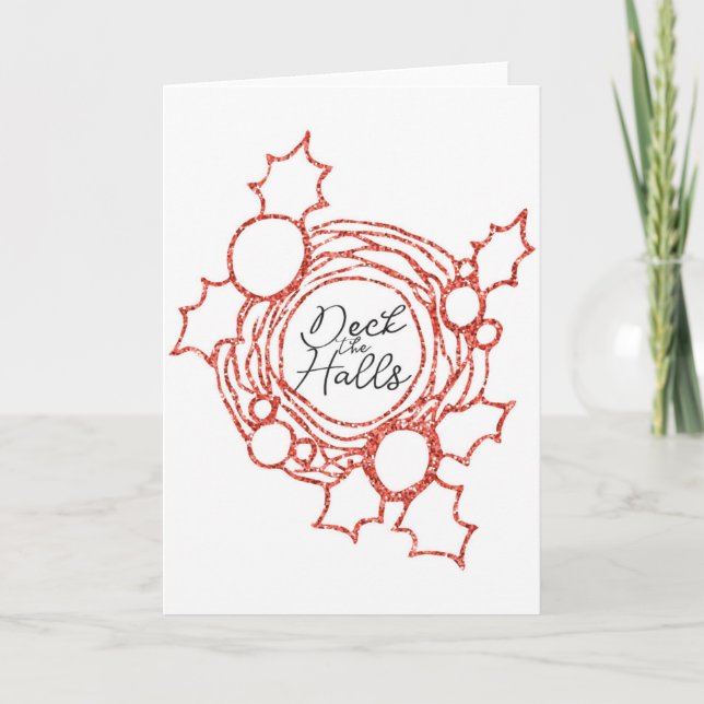 Tarjeta de Navidad Deck the Halls (Anverso)