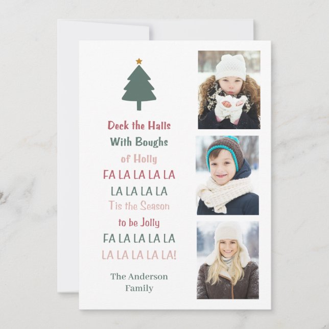 Tarjeta de Navidad Deck The Halls (Anverso)