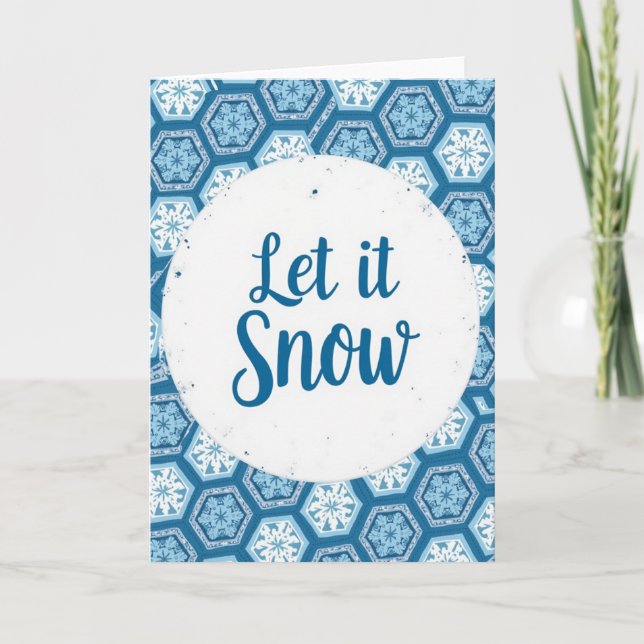 Tarjeta de Navidad Deja que Nieve (Anverso)