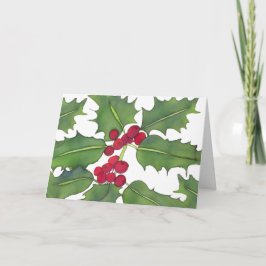 Tarjeta de Navidad del acebo 1