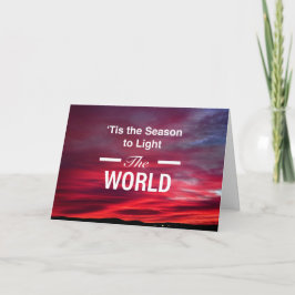 Tarjeta de Navidad del amanecer de Ilumina el Mund