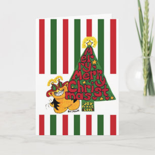 Tarjeta de Navidad del amante del gato