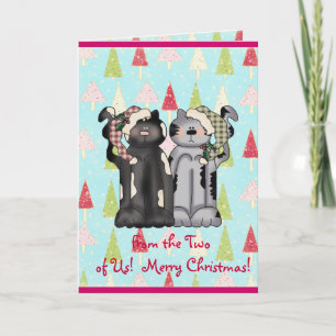 Tarjeta de Navidad del amor del gato