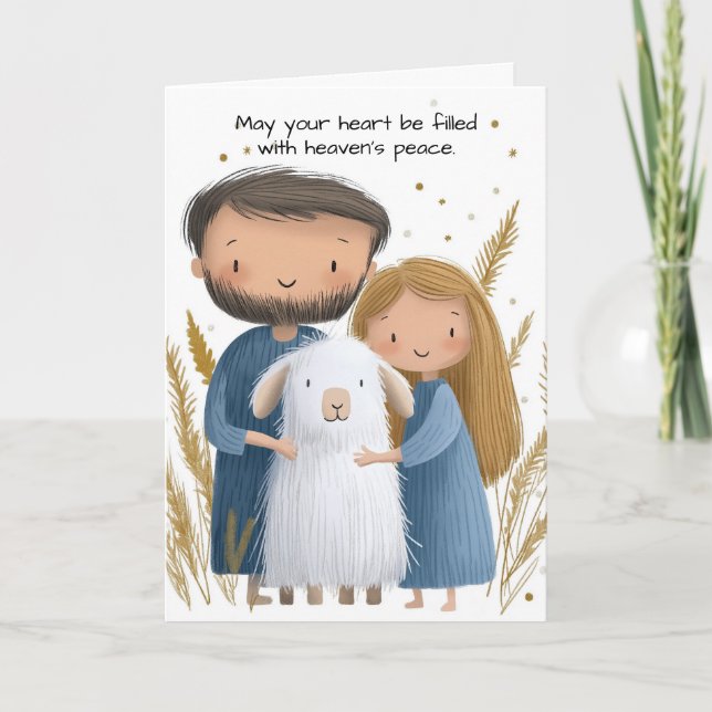 Tarjeta de Navidad del Amor del Pastor (Anverso)