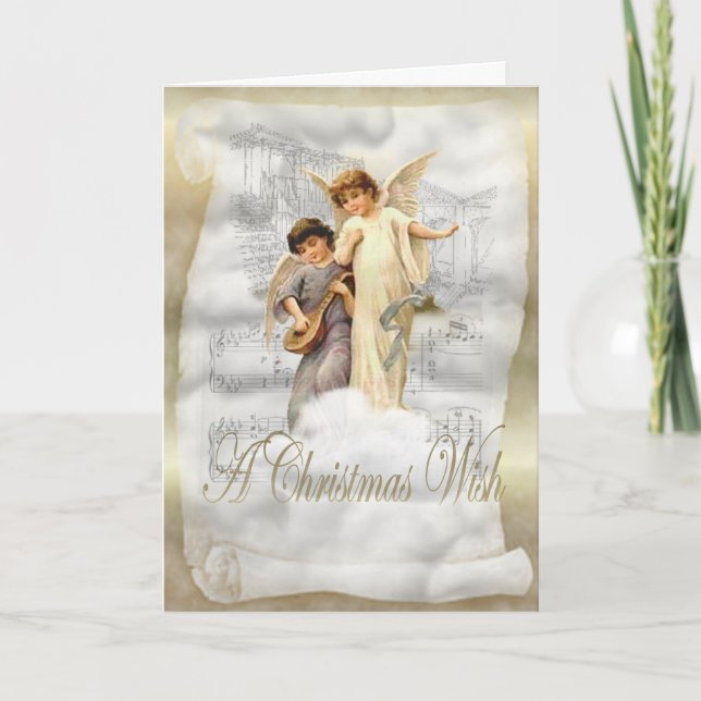 Tarjeta de Navidad del ángel (Anverso)