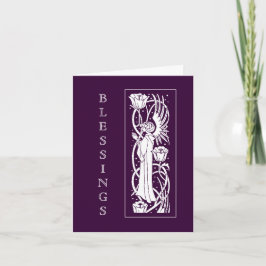 Tarjeta de Navidad del Ángel Art Nouveau de Beards