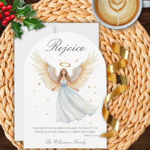 Tarjeta de Navidad del Ángel con Versículo Bíblico