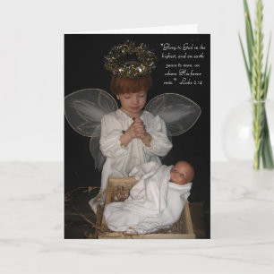 Tarjeta de Navidad del ángel del niño