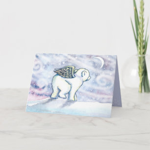 Tarjeta de Navidad del Ángel del Oso Polar