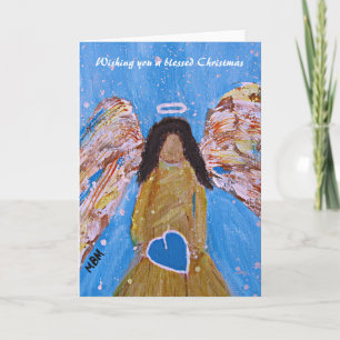 Tarjeta de Navidad del ángel (espacio en blanco