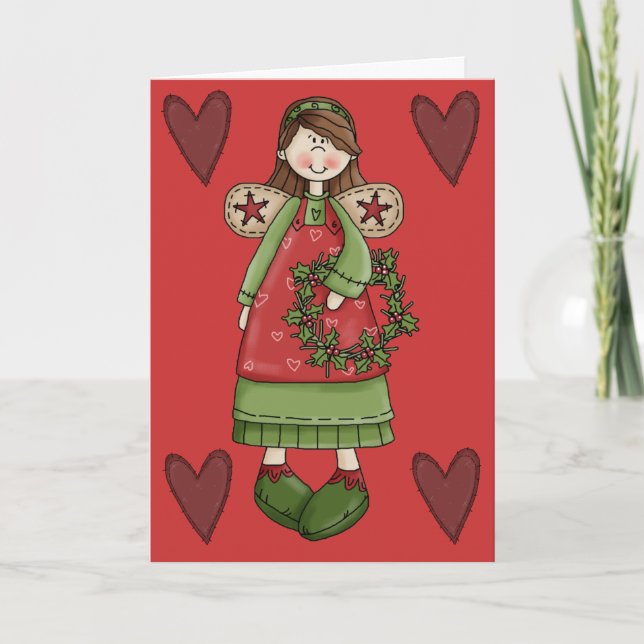 Tarjeta de Navidad del ángel por SRF (Anverso)